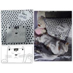 Stickdatei - Doodle Grummelige Katze Gucker Doodle Appli winkend